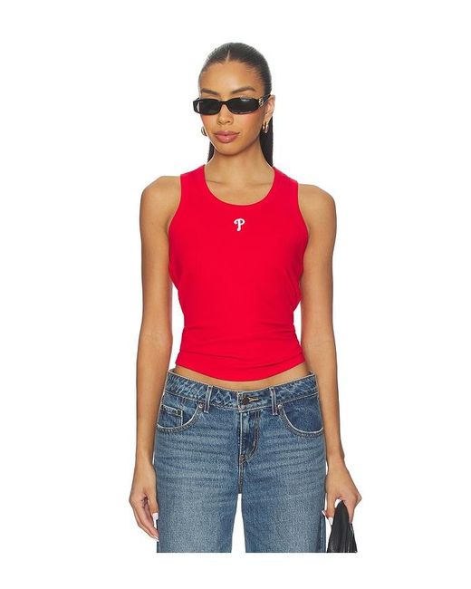 Terez Red X Revolve Phillies Scoop Neck Rib Tank Top