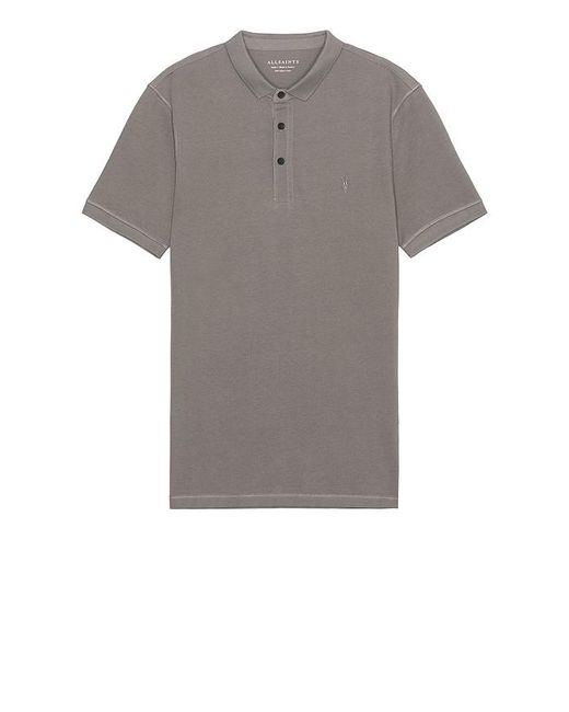 AllSaints Gray Reform Short Sleeve Polo for men