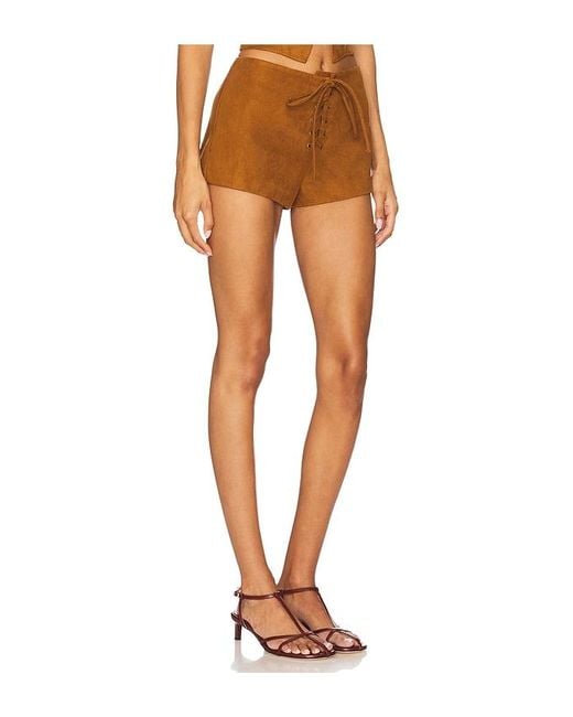 Lovers + Friends Brown Noella Faux Suede Short