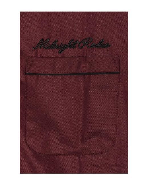 MIDNIGHT RODEO Red Bowler Shirt for men