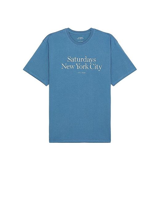 Saturdays NYC Blue Miller Standard Short Sleeve Tee for men