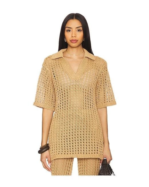 Simon Miller Natural Brisas Crochet Polo Top