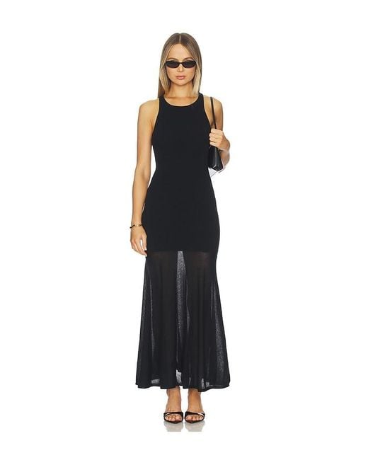 NAADAM White Super Fine Crepe Long Dress With Sheer Skirt