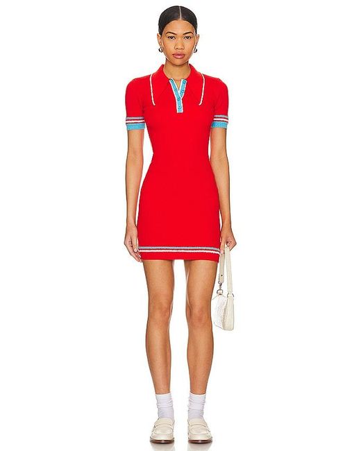 Joos Tricot Red Mini Polo Dress