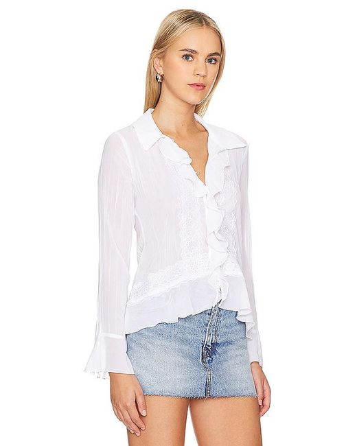 Free People White Bad At Love Solid Blouse