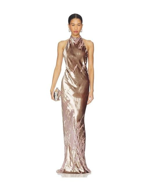 The Sei Multicolor Halter Bias Gown