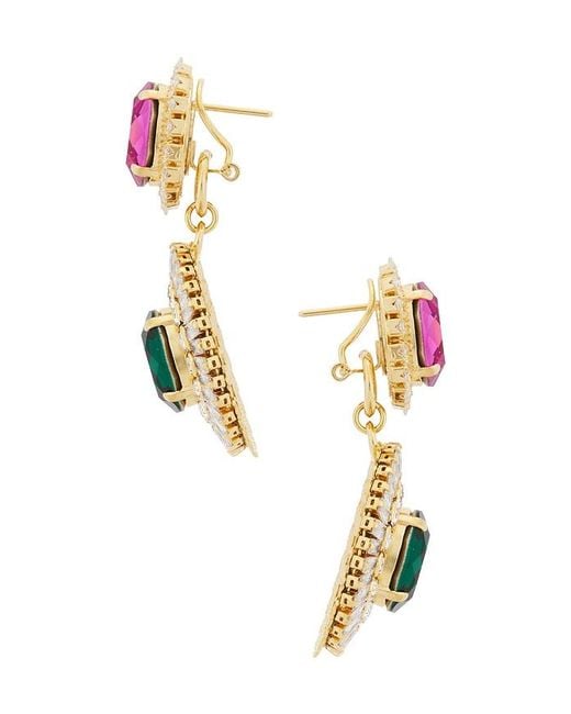 Anton Heunis Multicolor Omega Clasp Oval Disc Chandeliers Earrings