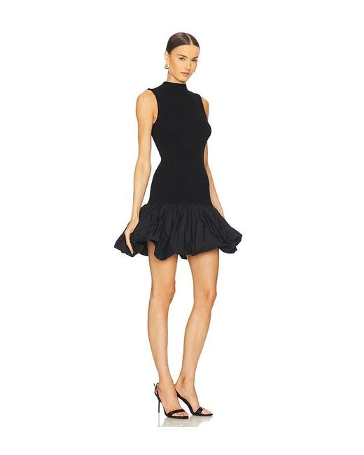 ROTATE BIRGER CHRISTENSEN Black Knit Racer Cut Dress