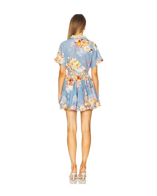 Hemant & Nandita Blue Short Dress With Buckle Belt