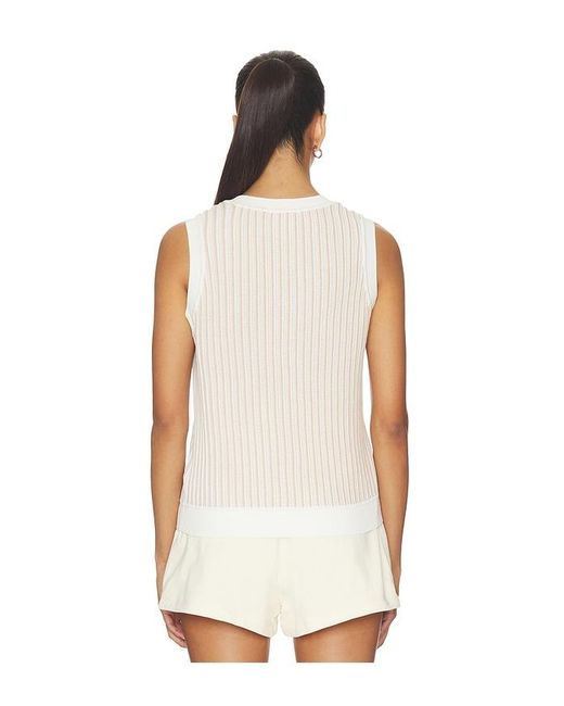 Varley White Aldcroft Stitch Knit Tank Top