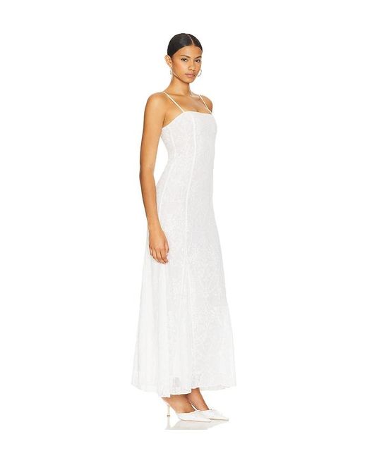 LOBA White Kleid Caesarea Embroidered Maxi