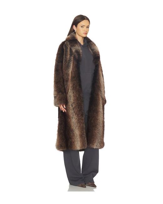 Line & Dot Black Cairo Faux Fur Coat