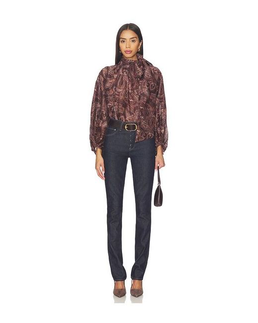 L'Agence Red 'Agence Rhett Oversized Blouse