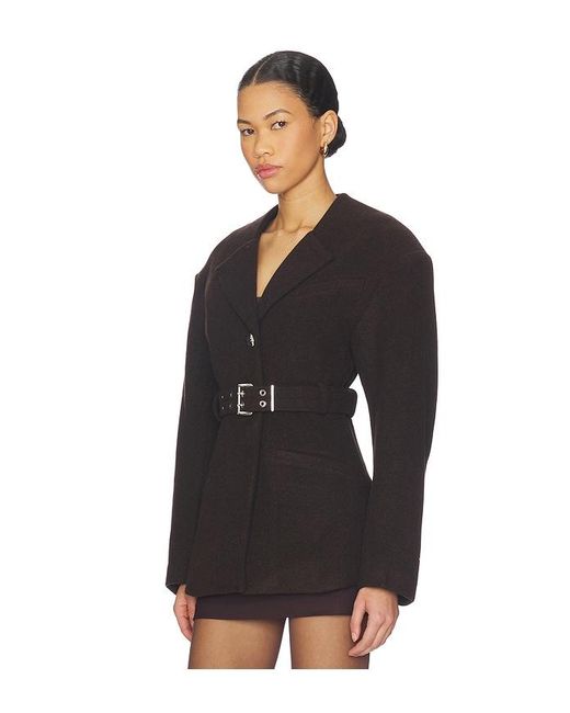 Ganni Black Peacot Wool Fitted Jacket
