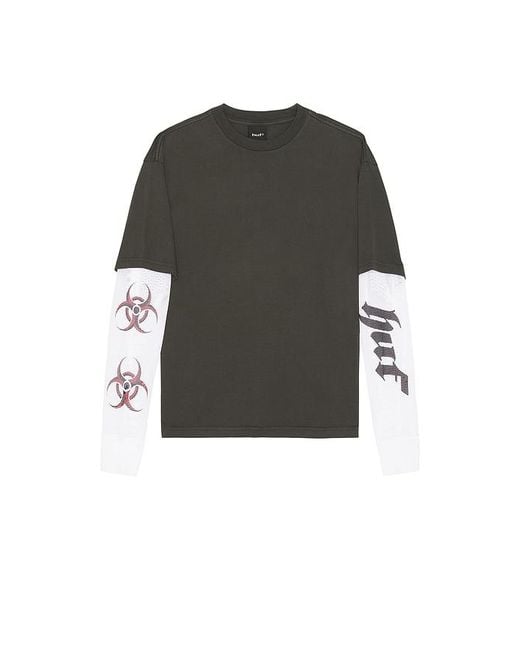 Huf Black Leon Long Sleeve Double Layer Top for men