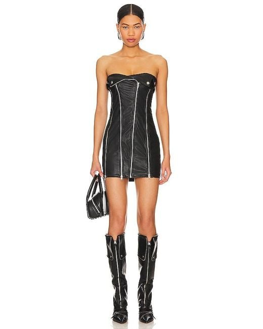 superdown Black Elora Faux Leather Dress