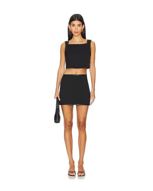 WeWoreWhat Black Linen Mini Skirt