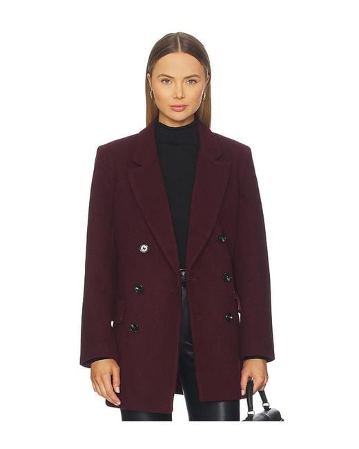 Pistola Purple Emory Short Double Breasted Wool Coat