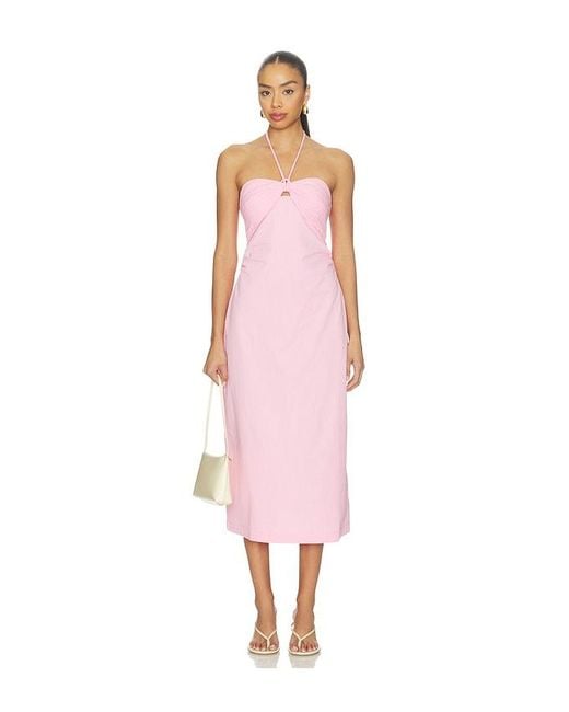 MINKPINK Pink Gaia Halter Midi Dress