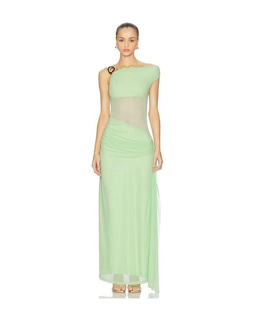 Runaway the Label Green Naelle One Shoulder Maxi Dress