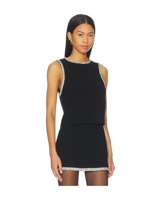 Alice + Olivia Black Amal Boxy Tank