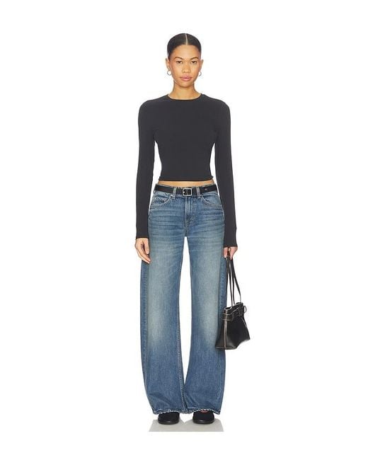 GRLFRND Blue Rory Short Rise Baggy
