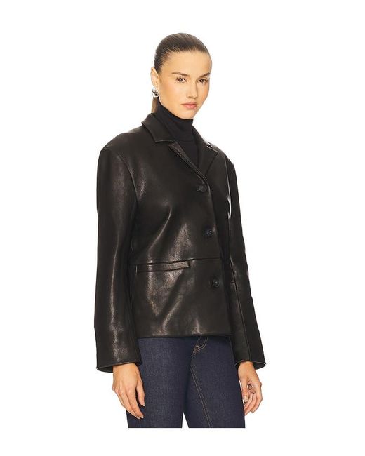 GRLFRND Black Marlo Leather Blazer
