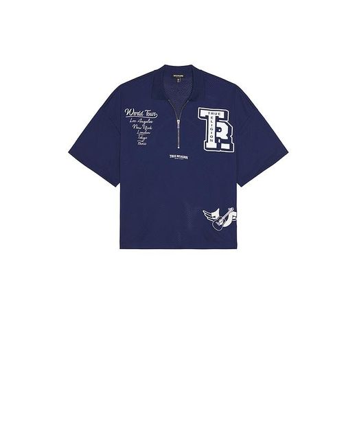 Polo De Malla Oversized En Color Azul Marino Talla En True Religion de hombre de color Blue