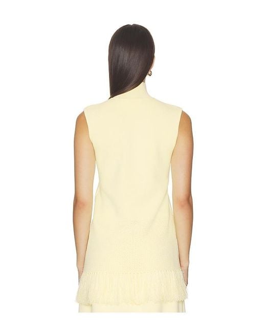 Clea Natural Tiama Fringe Hem Knit Top