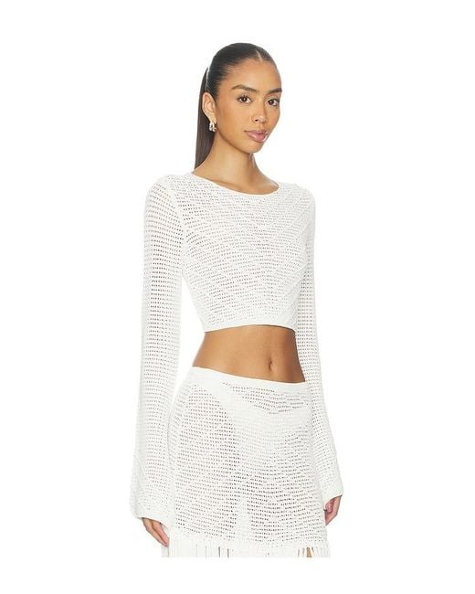 Devon Windsor White Erin Longsleeve Top