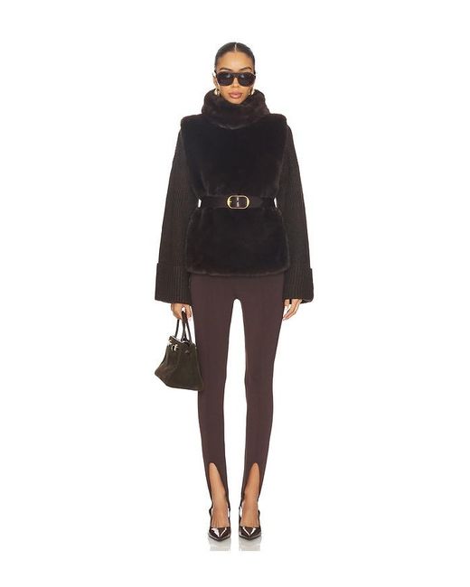 Susanna Chow Black Laurelle Faux Fur Vest