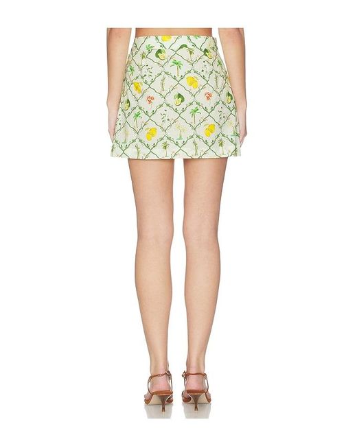VERANDAH Yellow Wrap Mini Skirt