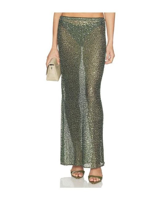 Lovers + Friends Green Margarita Maxi Skirt