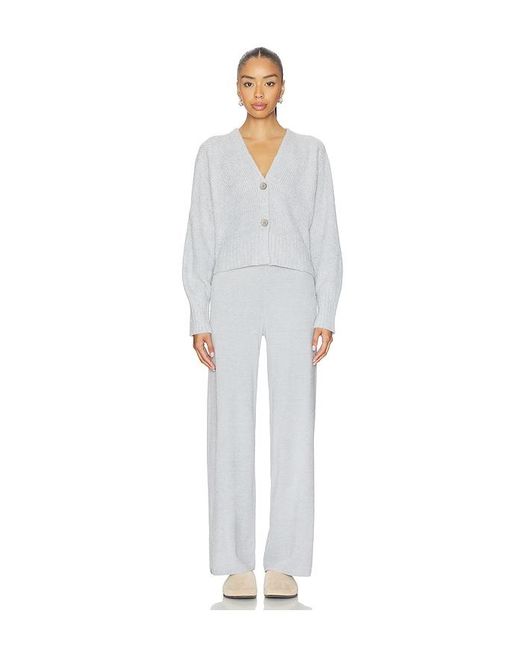 Barefoot Dreams White Cozychic Lite Ribbed Button Front Cardigan