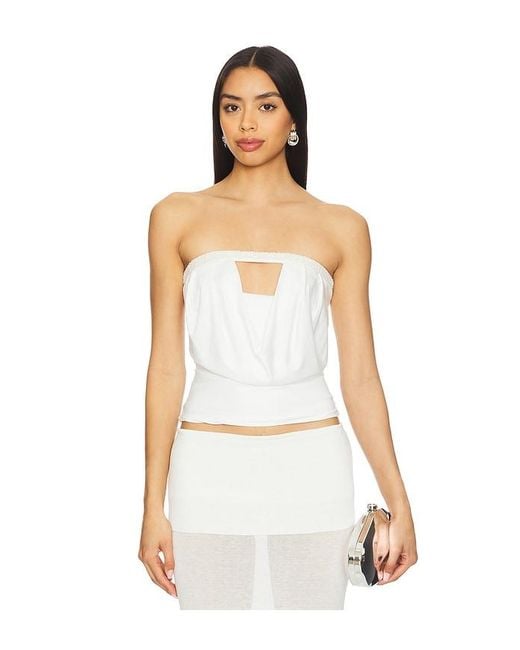 superdown White Bea Tube Top