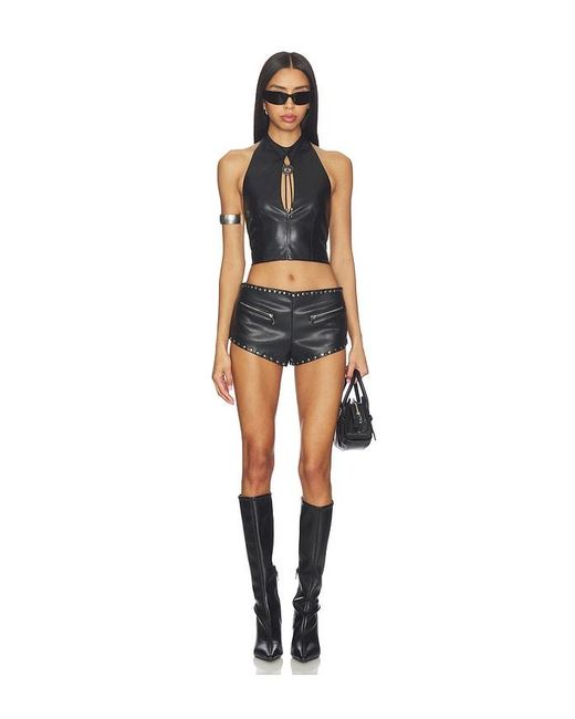 Lamarque Blue X Revolve Teegan Faux Leather Low Waist Hot Short