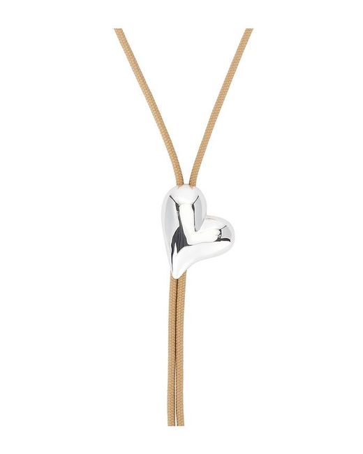 Jenny Bird Metallic Art Heart Bolo Tie Necklace