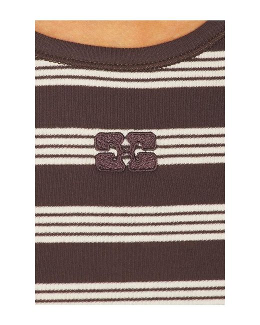 Ganni Brown Soft Cotton Rib Tank Top
