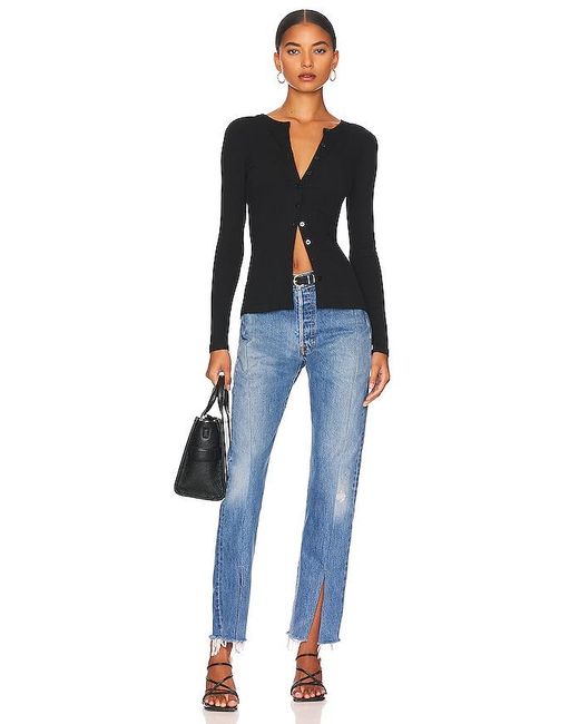 superdown Black Sasha Button Top