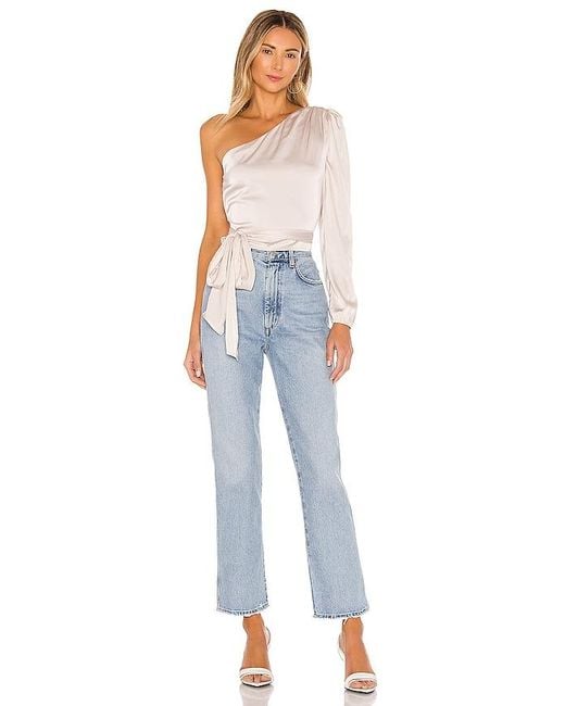 MORE TO COME White Scottie One Shoulder Top