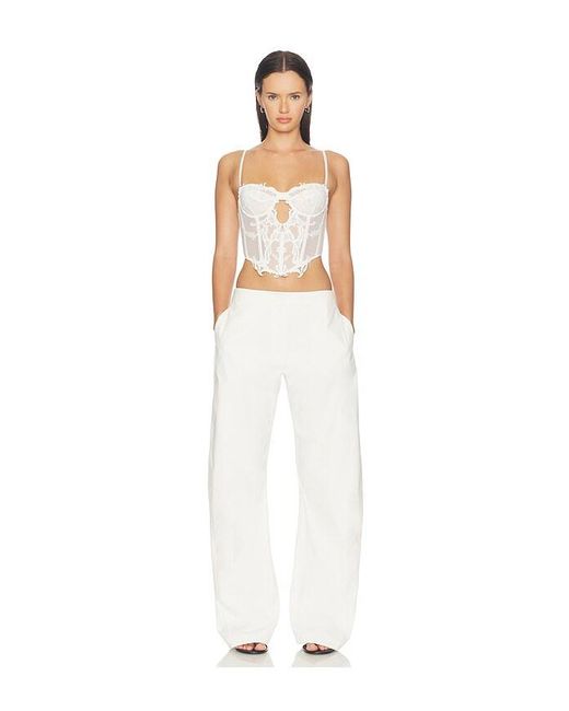 HAELO White Wing Lace Crop Corset