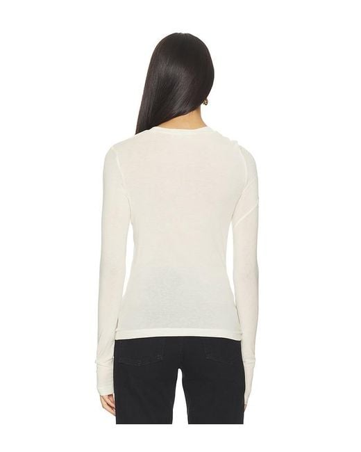 Agolde White Lissa Log Sleeve Tee