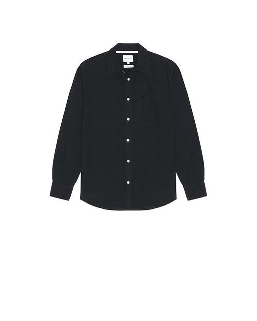 Norse Projects Algot Relaxed Cotton Linen Shirt in Black für Herren