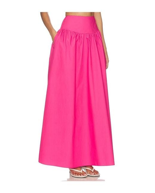 Susana Monaco Pink Poplin Drop Waist Skirt