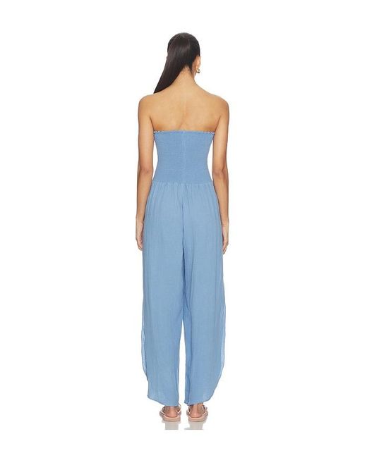 Peixoto Blue Harriet Strapless Jumpsuit