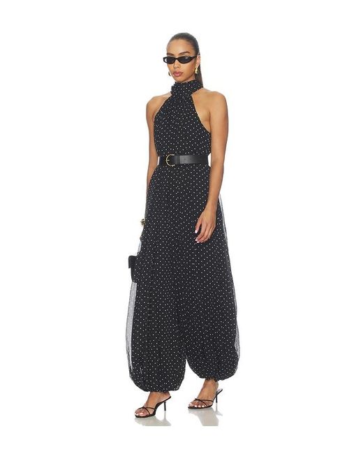 ROTATE BIRGER CHRISTENSEN Blue Chiffon Balloon Jumpsuit