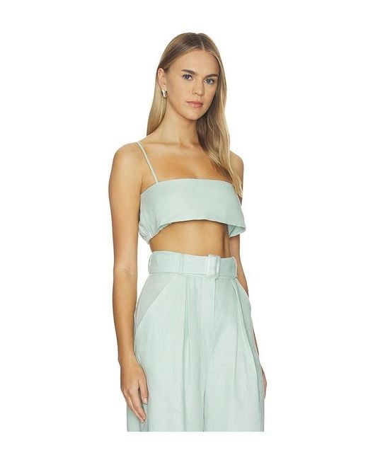Matthew Bruch White Structured Bandeau Crop Top