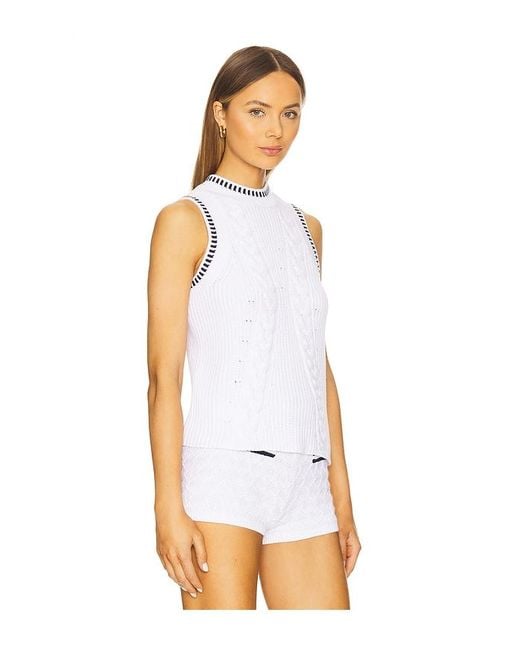 525 Zoey スリーブレストップス White
