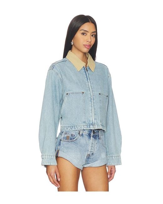 Blank NYC Blue Cropped Denim Jacket
