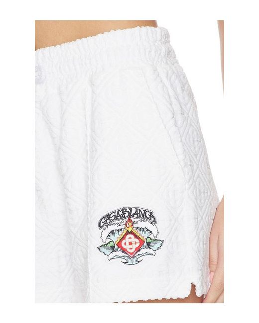 Casablanca White Waves Monogram Towelling Short